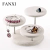 FANXI China Manufacturer Fashion Linen Round Table Holder Sets For Finger Ring/Bangle/Neck Boutique Jewelry Display Stand