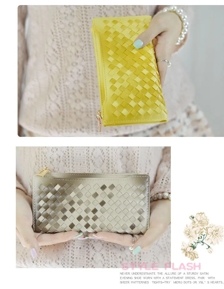 gradient woven wallets for women