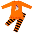New Stripe Halloween Cotton Toddler Clothing Set Baby Children Kids Girl T shirt And Leggings Outfits