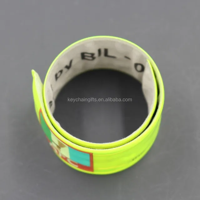 reflective slap wrap/silicone wristband/pvc reflex band slap for