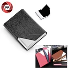 Personalized customized metal and PU leather business card holder for gifts