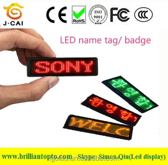 Led Name Tag / Led Name Badge For Scrolling Messages Buy Led Name Tag,Led Name Badge,Led Badge