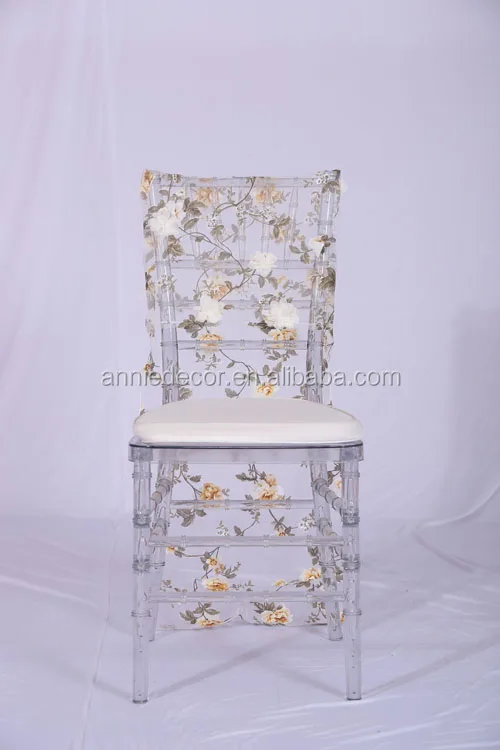 Hot sale organza 3D flower embroidered wedding chair cover