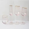 wholesale with gold rim wine glass cup for wedding glassware set / champagne glass