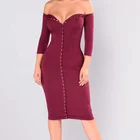 Factory custom 2018 newest sexy women red bandage bodycon midi dress