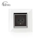 luxury wholesales designer European standard white glass wall light electric EU socket