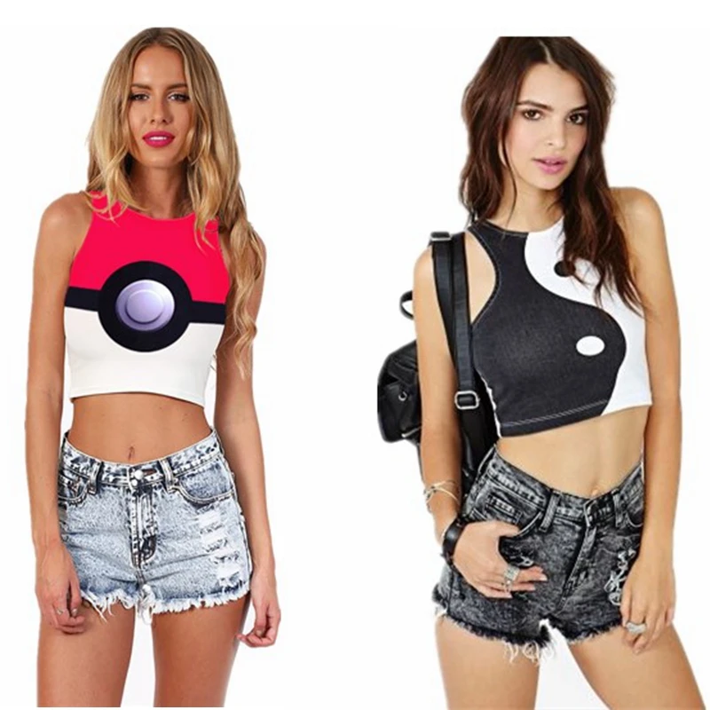 LaIS Vintage Symbol Women Knitted Tank Tops Adventure Time Crop Top Sexy Summer Beach Shirts 8 Design Gym Clothing Camis Free