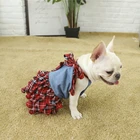 2019 New Design fashion Pet Clothes,Dog Apparel Princess Denim Plaid Dog Princess Dress Clothes