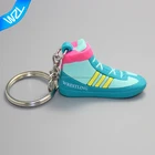 3D soft rubber custom PVC shoes keychains metal keychain
