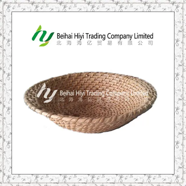 natural handmade rattan weaving bread basket shallow food snacks