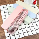 3 pcs Creative portable tableware Stainless Steel Tableware with PP handle