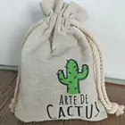 Cloth organic linen cotton drawstring jewelry pouch bag