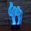 Creative 3d effect animal desk lamp of digital illusion led camel night light FS-3100