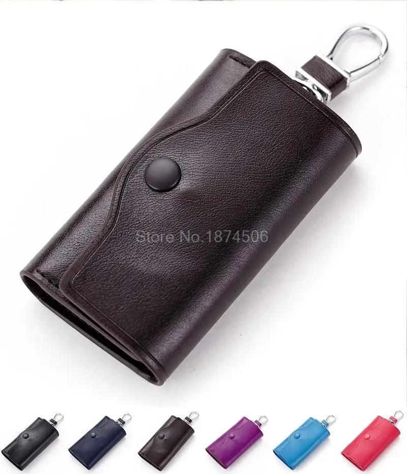 New arrival Genuine Leather Man Car Key Wallet mulfifunction key holder Fashion Woman Housekeeper Holders 6 Key Rings JCLY017