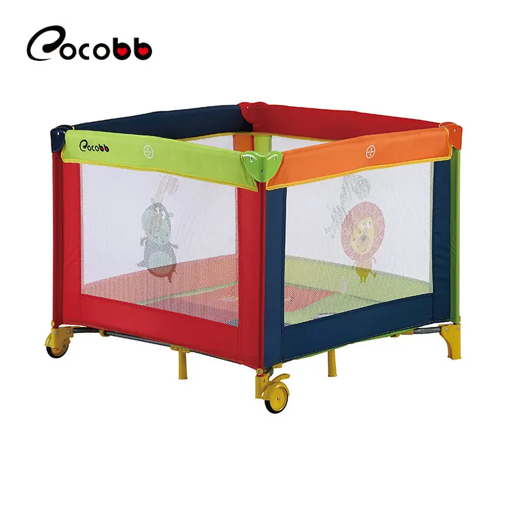 European Standards Folding Kids Square Travel Crib Cot Safety Baby