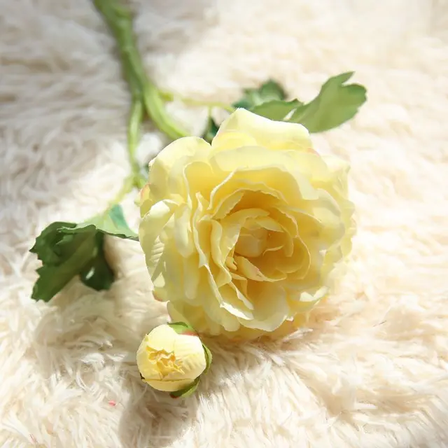 cheap price single artificial flower wedding camellia rose