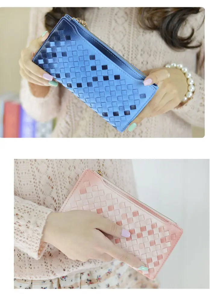 gradient woven wallets for women