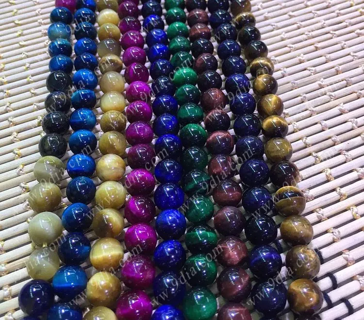 Wholesale Natural Tiger Eye Beads Green Mineral Gemstones Star-Shaped Round Gems