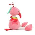 Soft Hanging Crinkle Squeaky Sensory Educational Toy Infant Stroller Car Seat Crib Travel Activity Plush Flamingo Toy