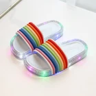 XINZHI Unique new design slippers flat slipper kid flat slipper Led slide sandal rainbow Shoes Jelly Shoes