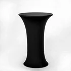 Black wedding table cover elastic high bar cocktail spandex tablecloth