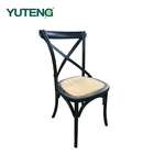 Wood design armrest cross back dining room dining chair