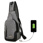 Chest body cross outdoor plain mens shoulder small travel messenger bag waterproof crossbody sling chest pack bag with usb