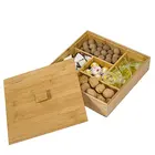 Factory Directly Sell Bamboo Container Snack Box With Lid