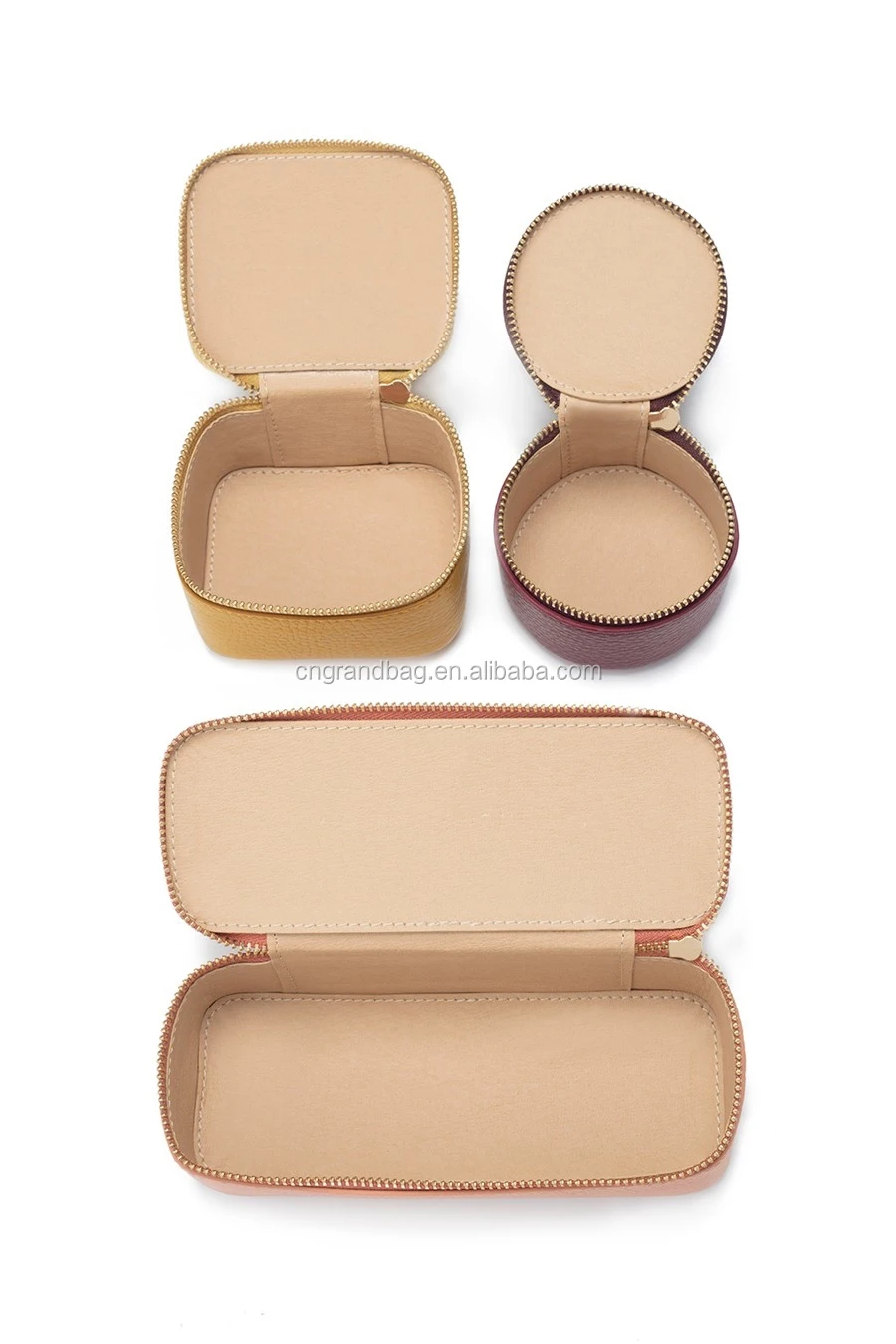 luxury separate jewelry organizer set leather case jewelry box