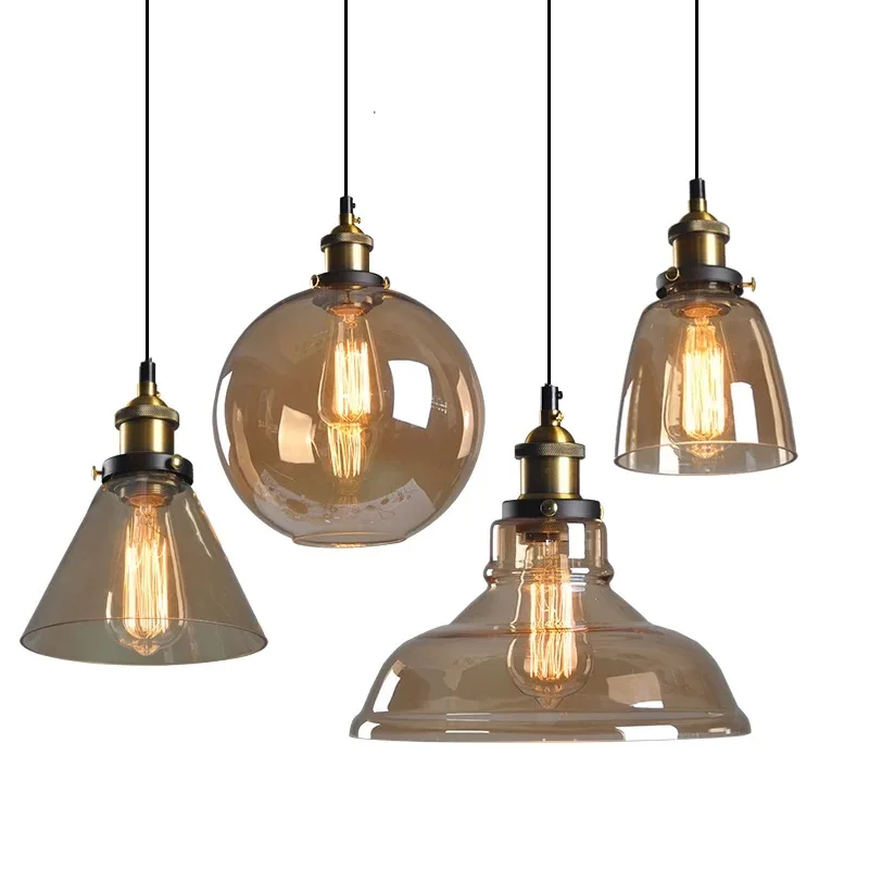 Artdecolite Modern Amber glass pendant lamp Restaurant Cafe Bar