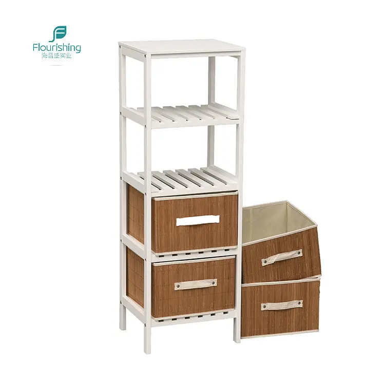 Household Storage Furniture MDF Cabinet Shelves With 4 Drawer