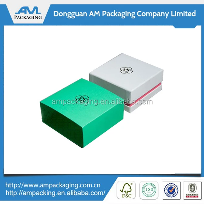 wholesale rigid white&green paper cardboard gift box custom