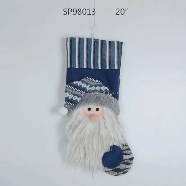 christmas wholesale plush santa claus stocking sock stuffers