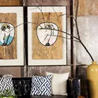 Portrait subject wall art picture chinese sexy girl painting on wood