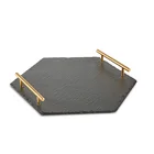 Serveware Custom Slate Rustic Gift Wedding Hexagon Cheese Serving Tray