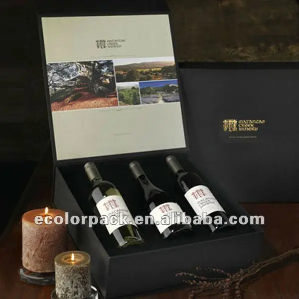luxury wine box 3 bottle wine gift boxes custom bag in box wi