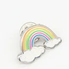 metal material and pin product type glitter rainbow enamel pin