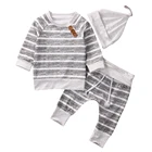 BKD 3Pcs set Baby Boy Clothing Manufacturer Long Sleeve Pants Hat Outfits Clothes