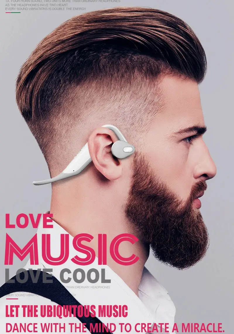 Bone conduction wireless bluetooth headphone with microphone for samsung xiaomi huawei iphone - ANKUX.COM