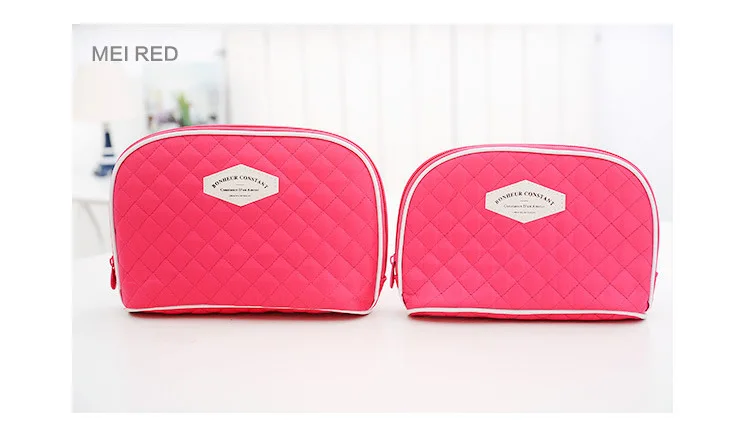 2014 Korean polyester traveling cosmetic bag set,large capacity diamond-type lattice makeup bag,2pcs/set