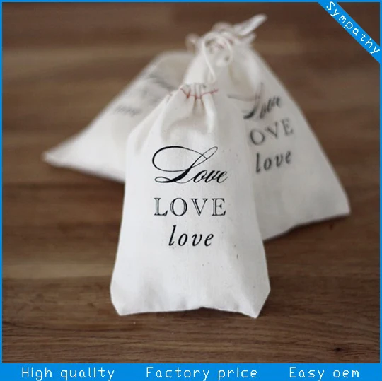 cotton jewelry pouch/cotton drawstring bag/drawstring bag