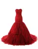 Unique Design Sheath Sweetheart Beautiful Ladies Mermaid Evening Gowns Red