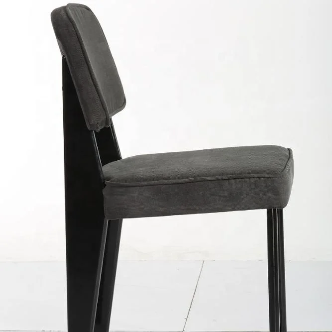 Migliore vendita calda jean prouvé standard sedia con seduta in tessuto nero per sala da pranzo
