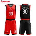 latest design color red youth reversible basketball jerseys with numbers