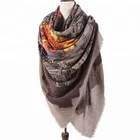 Popular custom digital print oversize wool scarf shawl SWR0367