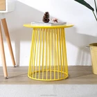 modern Minimalism Europe Storage Side Table Metal wire Storage Round Tea Table multifunction coffee Table