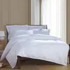 Supply 500TC 100% Cotton high quality white satin stripe hotel bed sheet sets