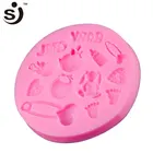 Hot selling baby toy 3d silicone mold lovely fondant cake decorating tools