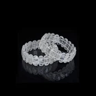 Stonetotal newest pure natural white quartz bangle charm bracelet for woman