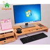 Desktop Wood Bamboo laptop Monitor Riser Stand Small Size Computer Desk with Storage Organizer